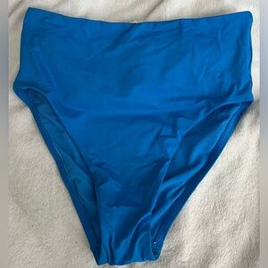 Lands End Blue High-Waisted Swim Bottom
